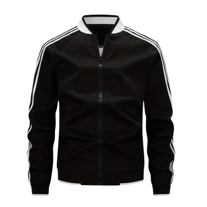 Casual Striped Zipper Bomber Jacket