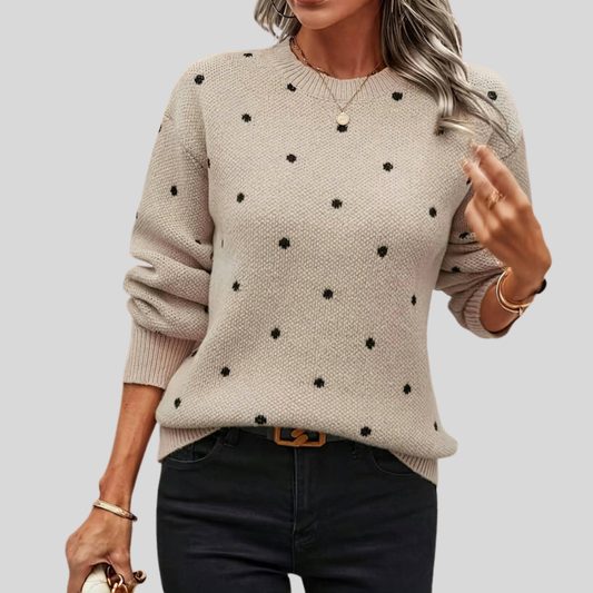 Fun Spotted Crew Neck Sweater - OutfitLondon