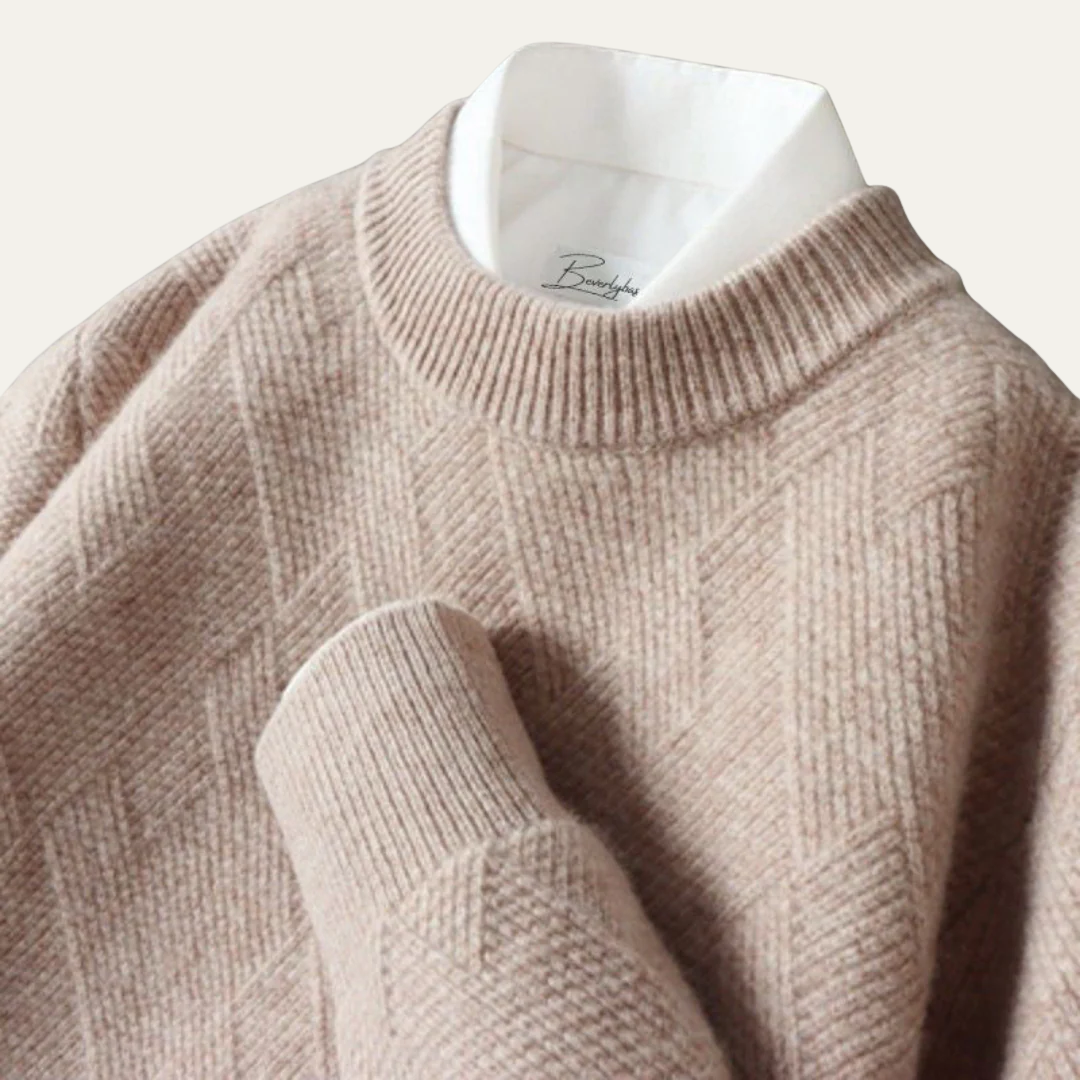Men's Patterned Crew Neck Pullover Sweater