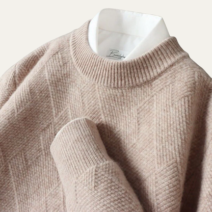 Men's Patterned Crew Neck Pullover Sweater