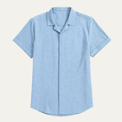 Relaxed Fit Pastel Short Sleeve Mens Shirt