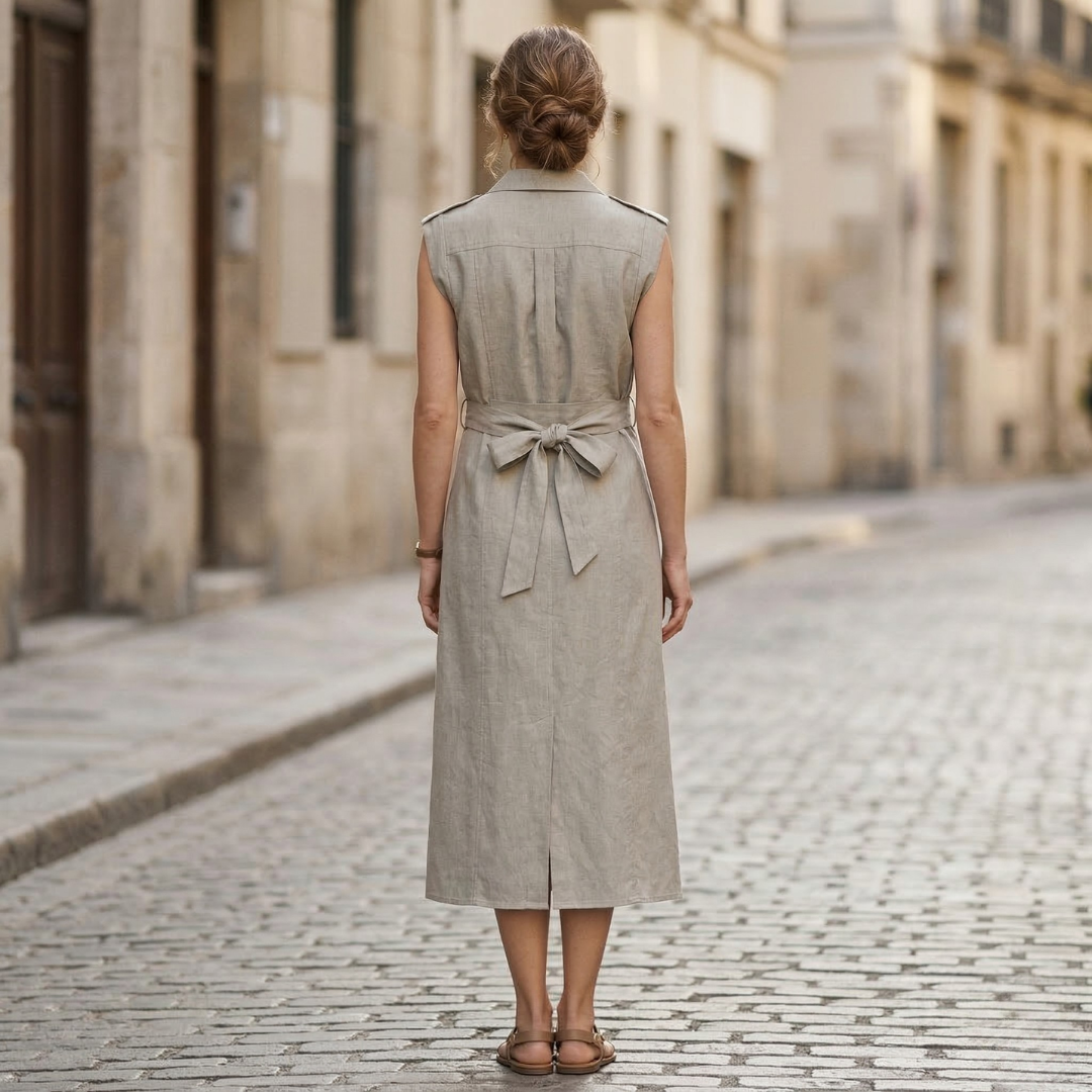 Casual Summer Shirt Dress with Belted Waist