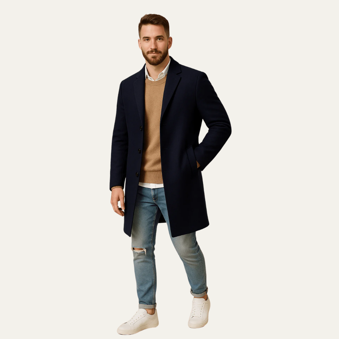 Men's Slim Fit Knee Length Coat