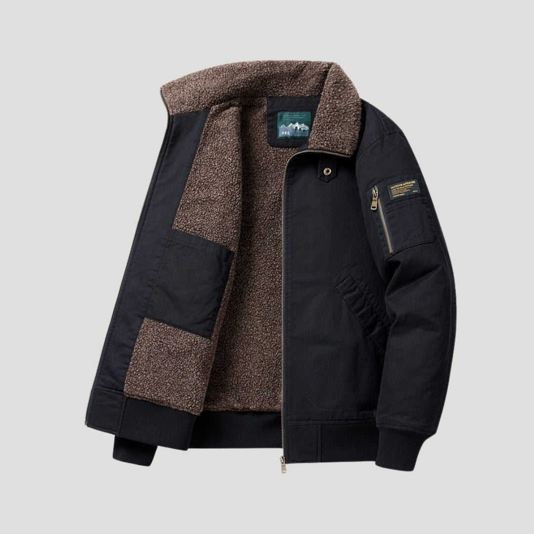 Warm Fleece Bomber Jacket Winter Coat