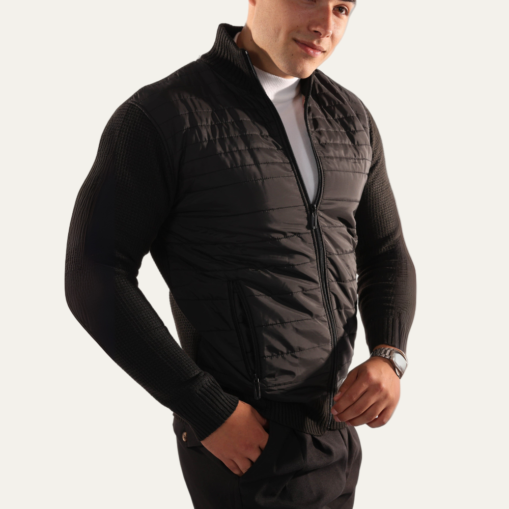 Waterproof Quilted Fleece Jacket for Men - OutfitLondon