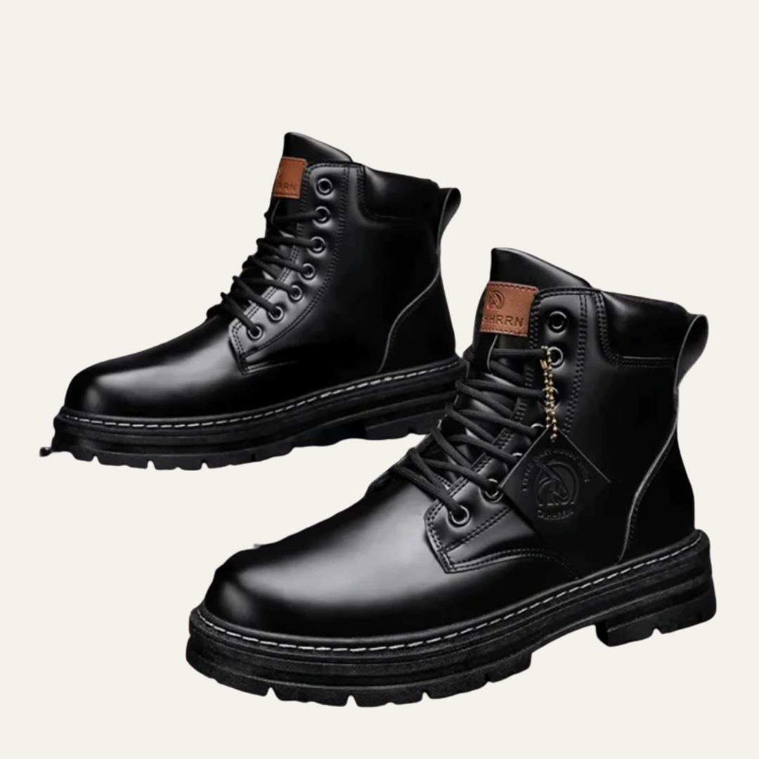 Tough Leather Lace Up Work Boots