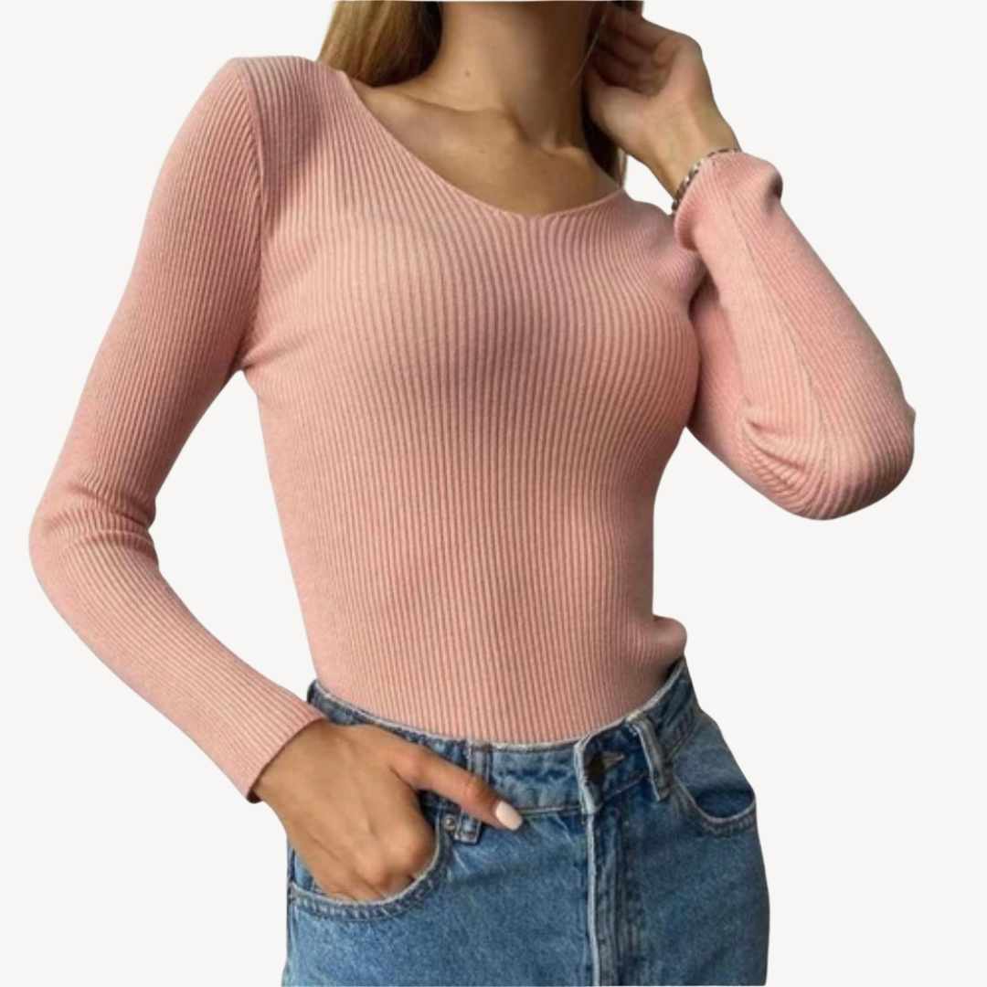 Low Neck Thick Knit Women's Sweater