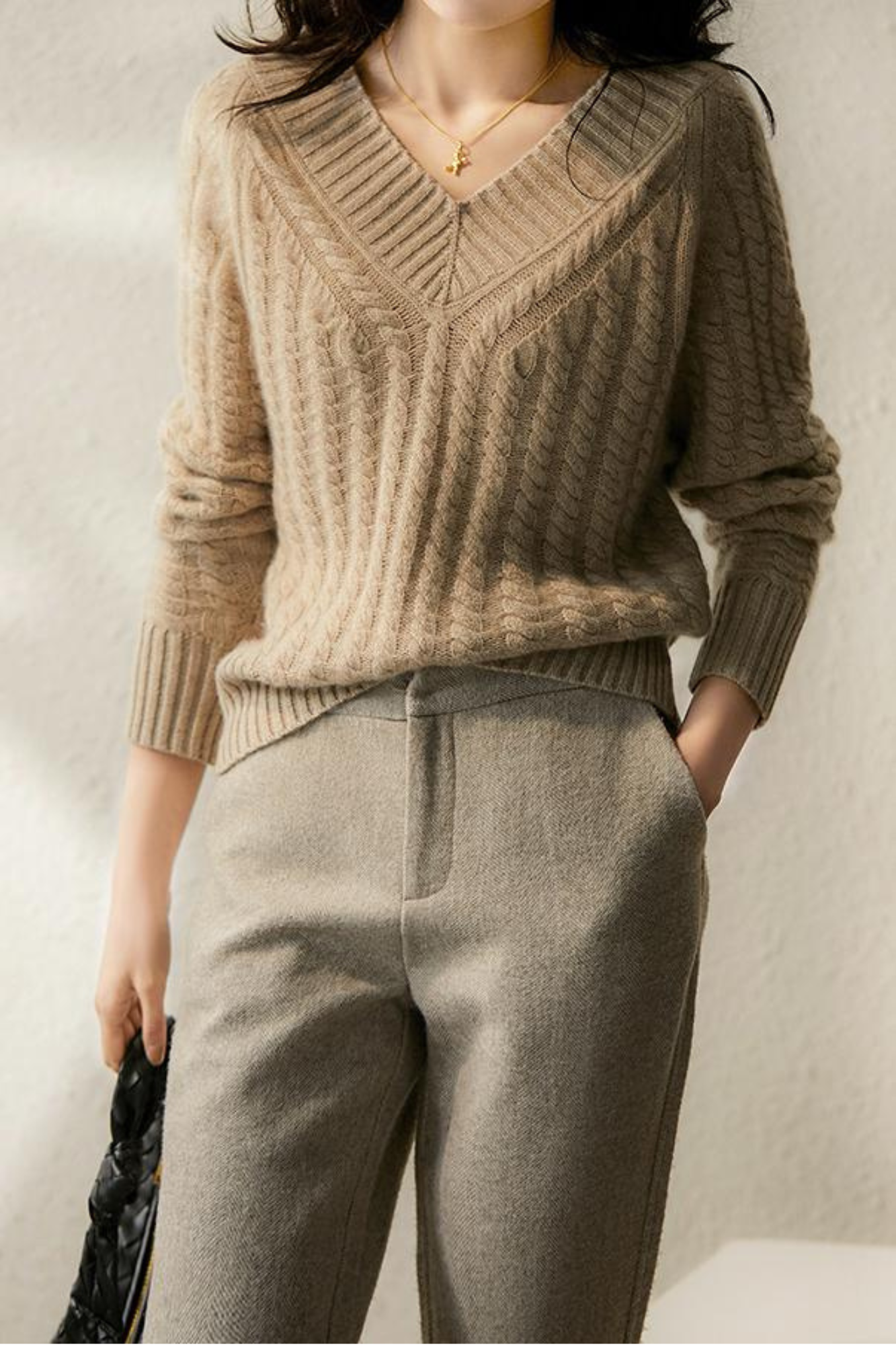 Comfy V Neck Women's Knitted Jumper