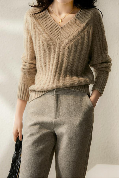 Comfy V Neck Women's Knitted Jumper