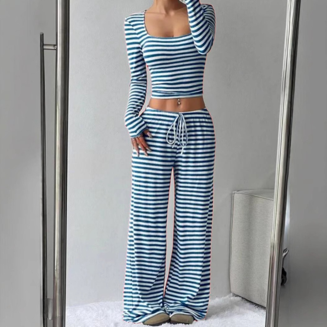 Comfy Casual Lounge Set Crop Top and Pants