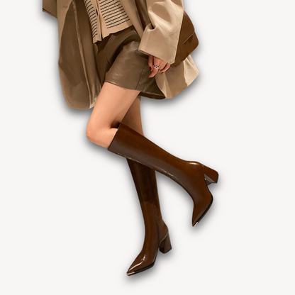 Women's Classic High Heel Leather Boots