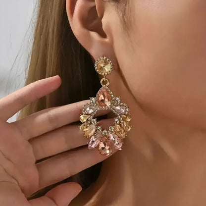 Sparkling Gemstone Dangle Earrings - OutfitLondon