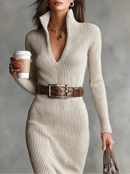 Warm Cable Knit Winter Dress