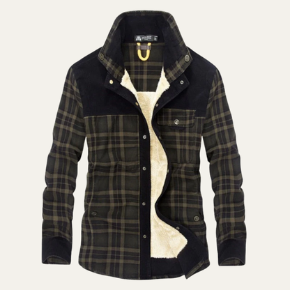 Warm Plaid Fleece Lined Shirt Jacket