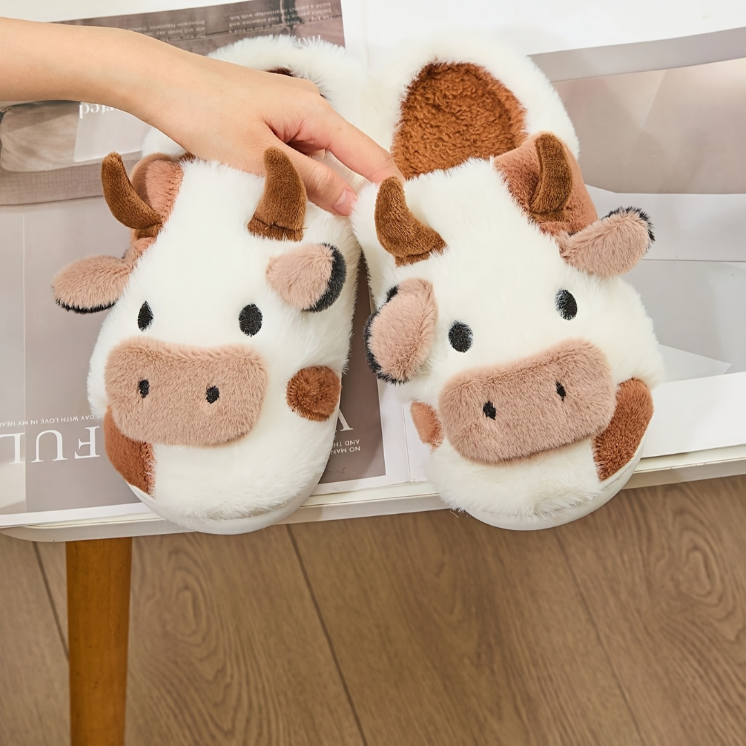 Comfortable Cow Fur Soft Slippers for Women