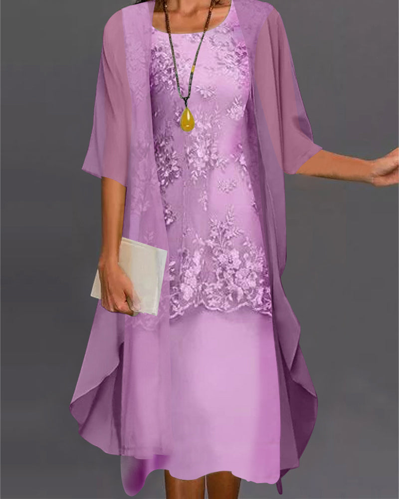 Elegant 2 Piece Chiffon Party Dress