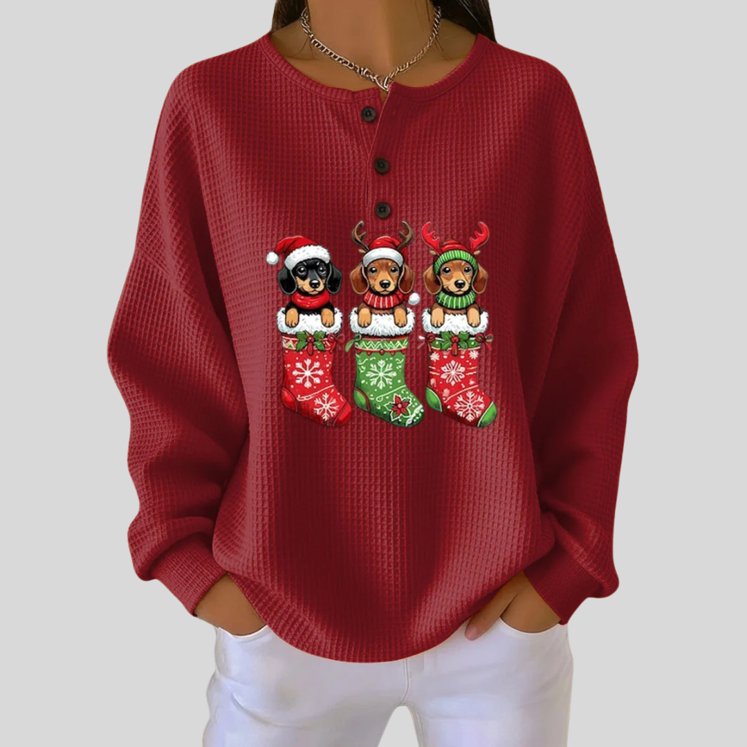 Classic Holiday Dog Pattern Sweater