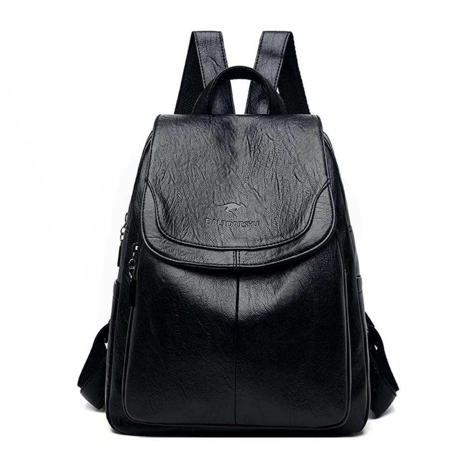 Secure Leather Backpack for Fashionable Women