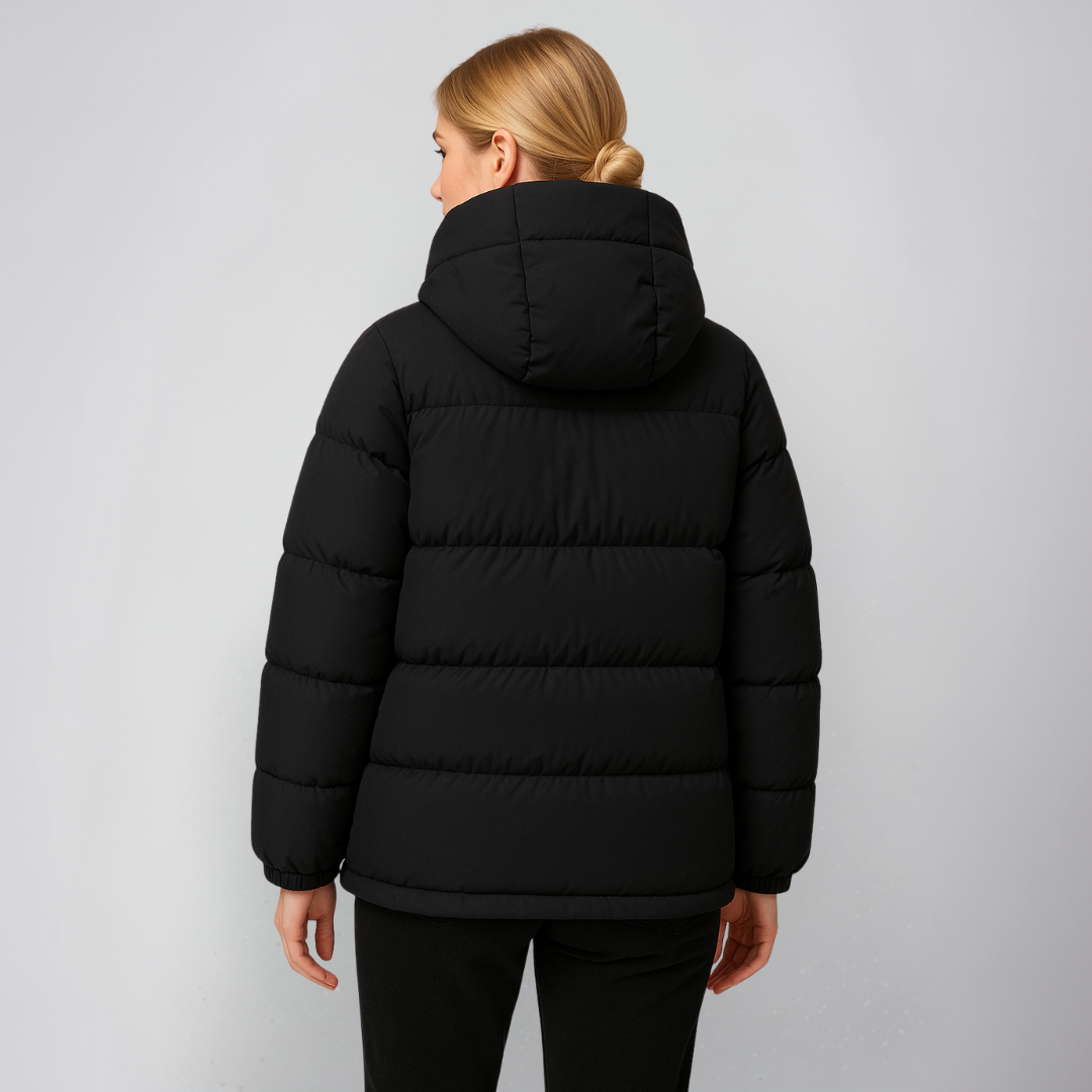 Warm Women's Parka Coat with Lace Details