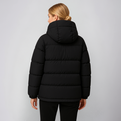 Warm Women's Parka Coat with Lace Details