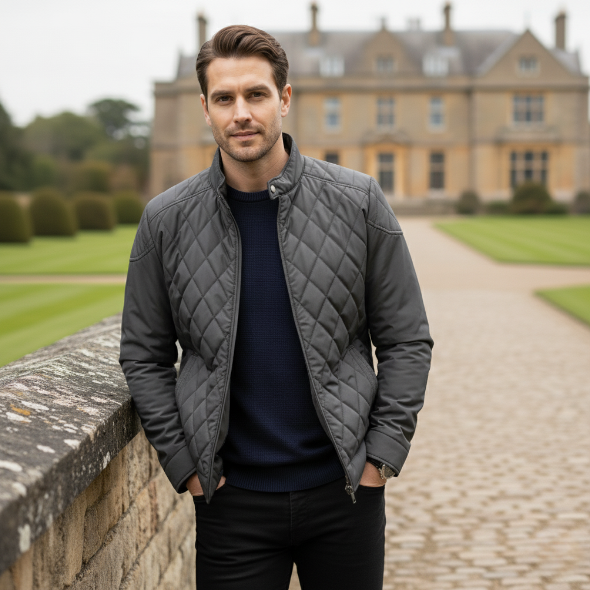 Sheffield Men's Slim Insulated Padded Parka Jacket
