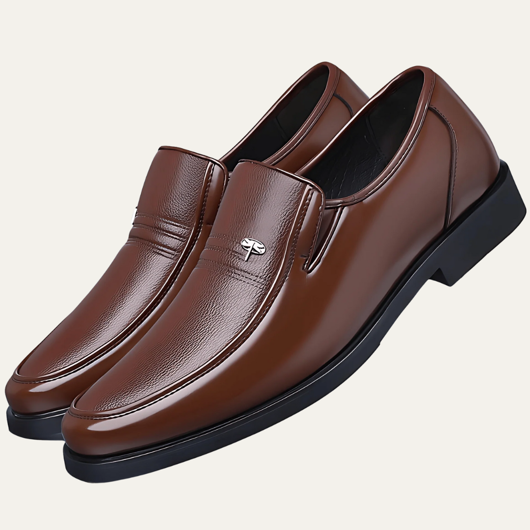 Comfortable Leather Slip On Shoes - OutfitLondon