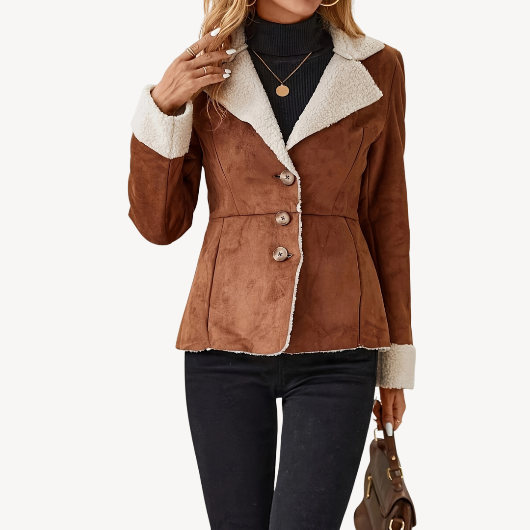 Warm Ladies Suede Coated Jacket
