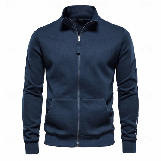 Men's Sporty Striped Athletic Jacket - OutfitLondon