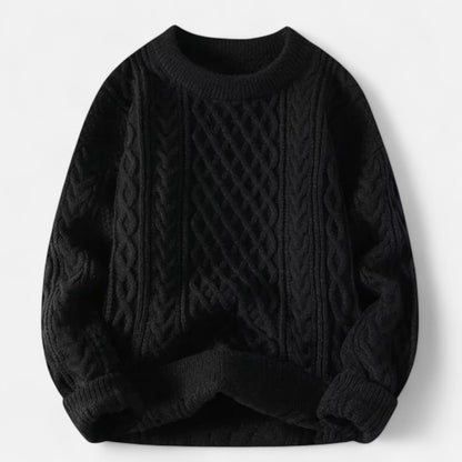Soft Women's Cable Knit Crew Neck Sweater
