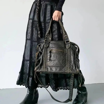 Luxury Big Tote Bag | Soft Black Leather
