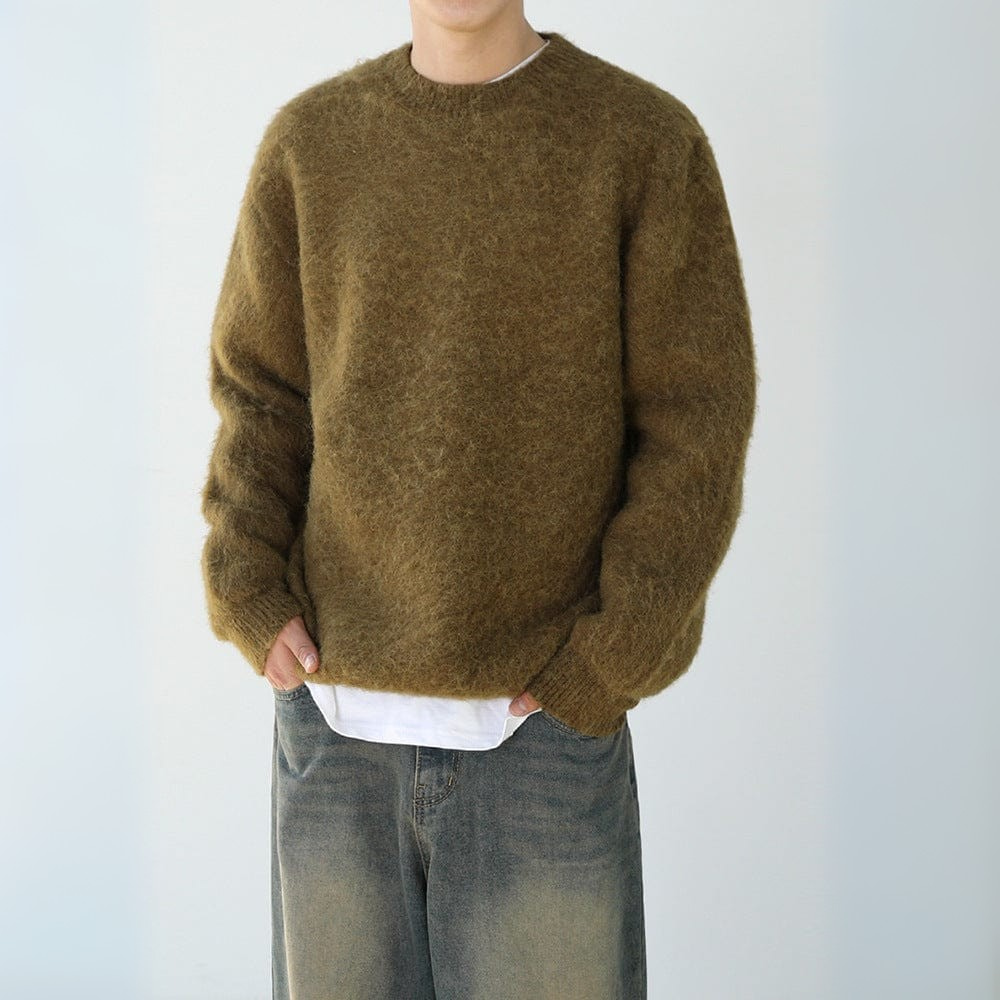 Cozy Men's Crew Neck Wool Sweater - OutfitLondon