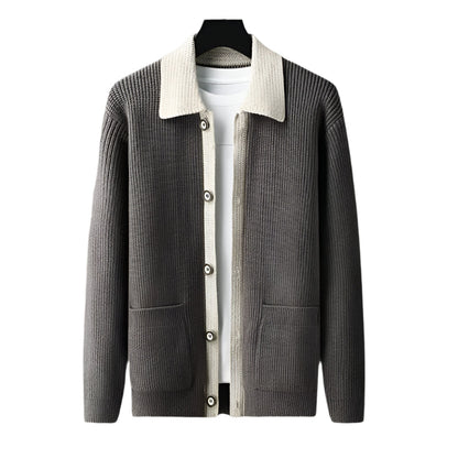Classic Mens Cardigan Sweater with Pockets