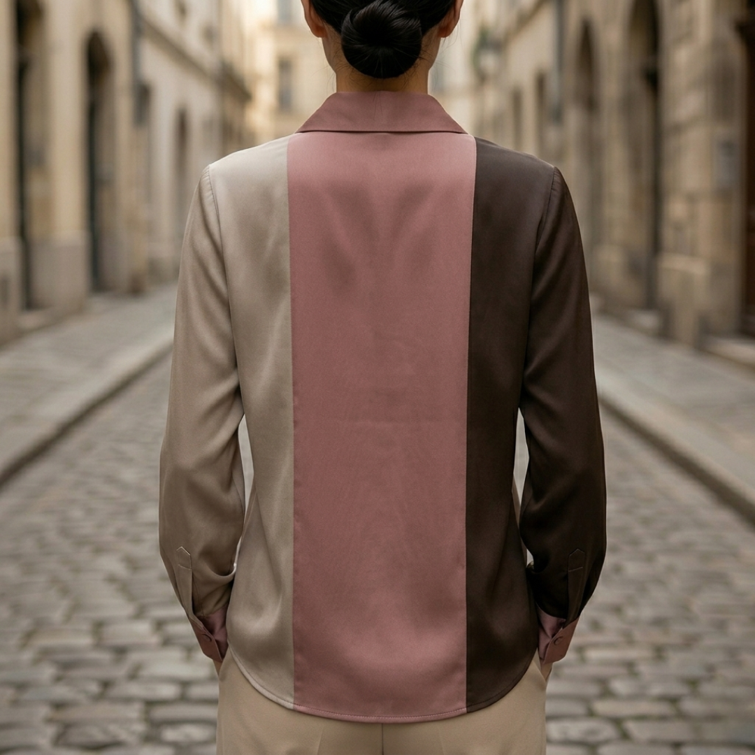 Classic Fit Long Sleeve Work Blouse for Women