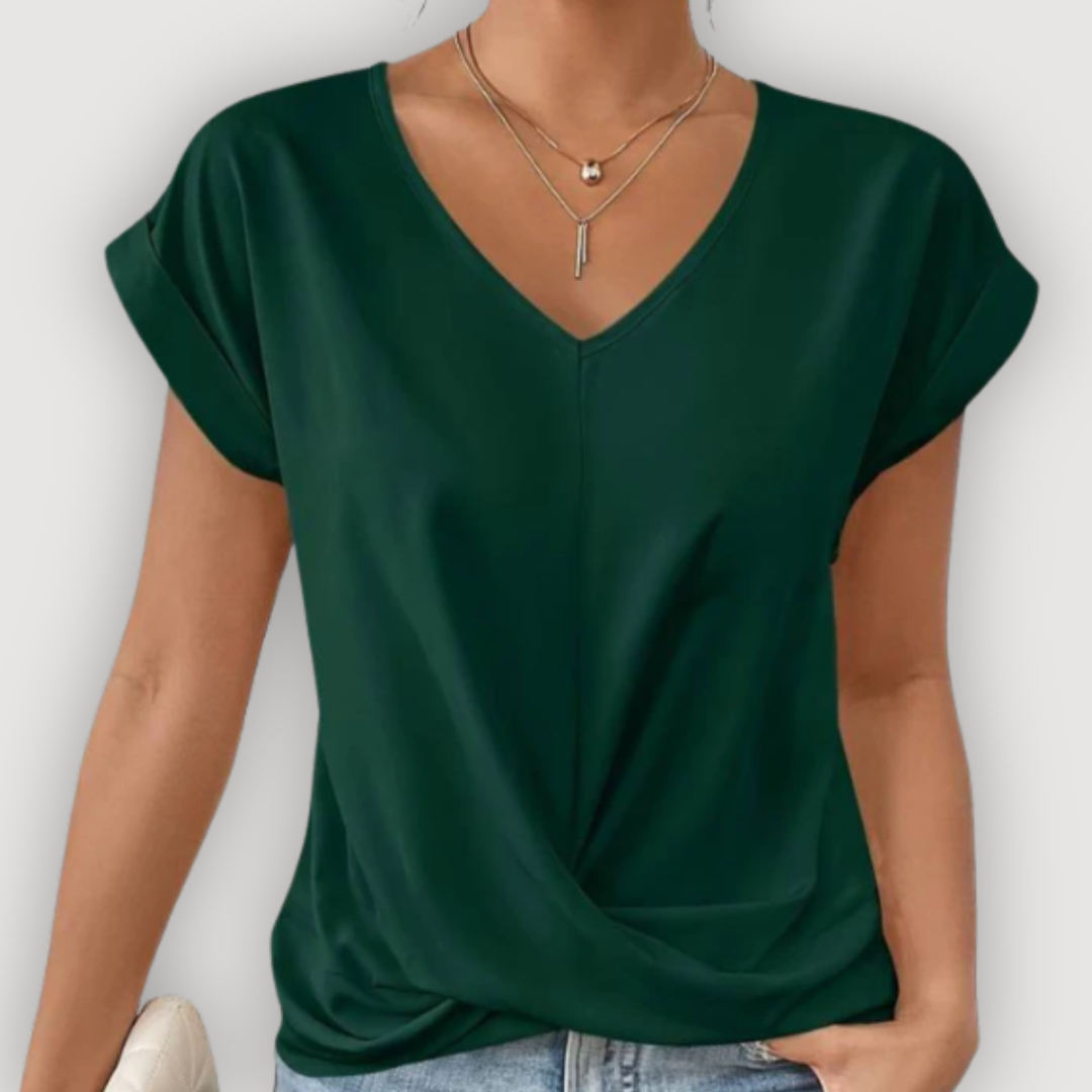 Elegant V Neck Feminine Blouse