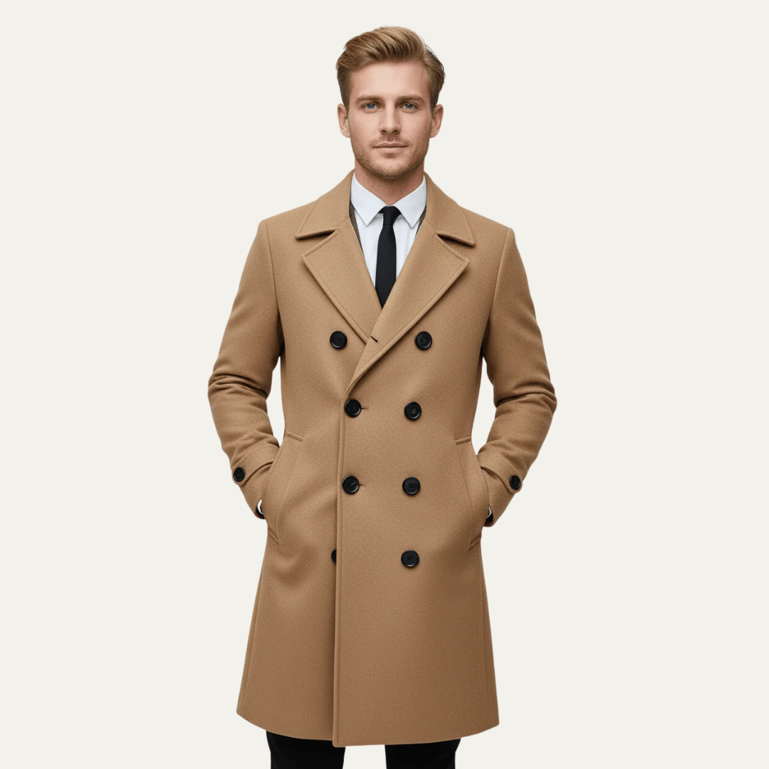 Classic Fit Navy Double Breasted Coat