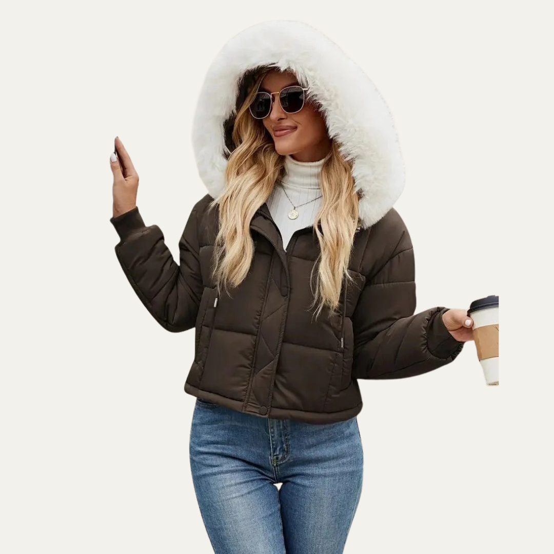 Short Puffy Winter Coat for Women