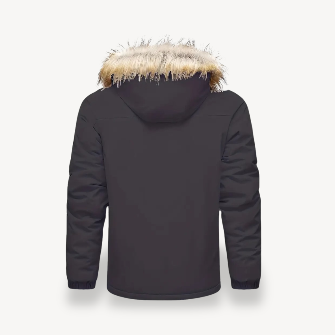 Warm Waterproof Puffer Coat with Removable Fur Hood