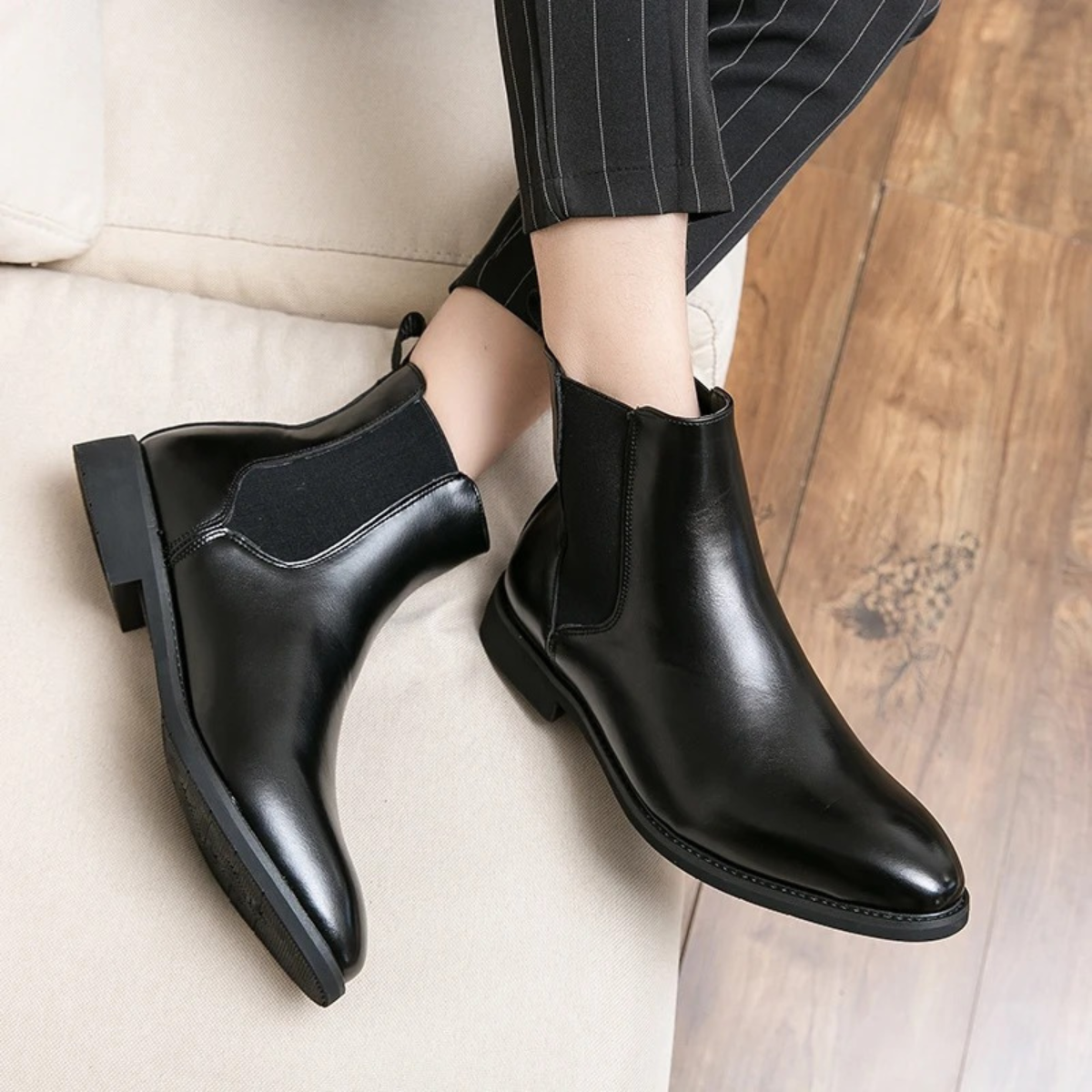 Brown Leather Mens Classic Ankle Boots