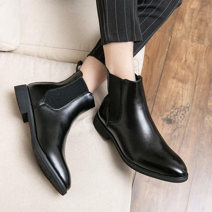 Brown Leather Mens Classic Ankle Boots