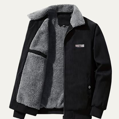 Warm Shearling Lined Men's Zip Up Jacket