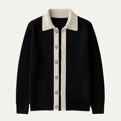 Classic Mens Cardigan Sweater with Pockets - OutfitLondon