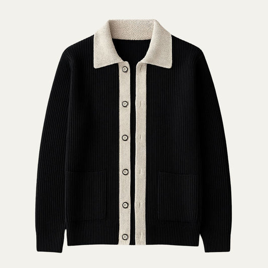 Classic Mens Cardigan Sweater with Pockets - OutfitLondon