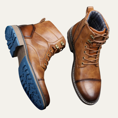 Men's Embossed Slip On Ankle Boots Croc Style - OutfitLondon