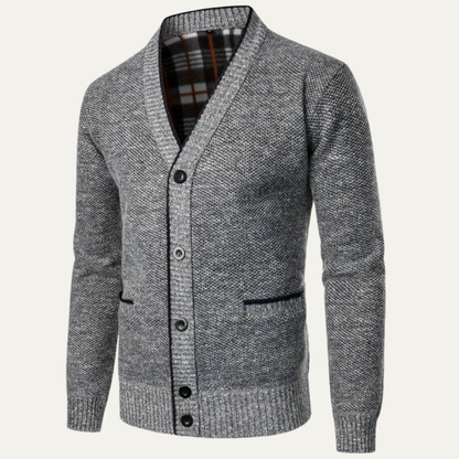 Men's Cable Knit Crew Neck Sweater Cardigan