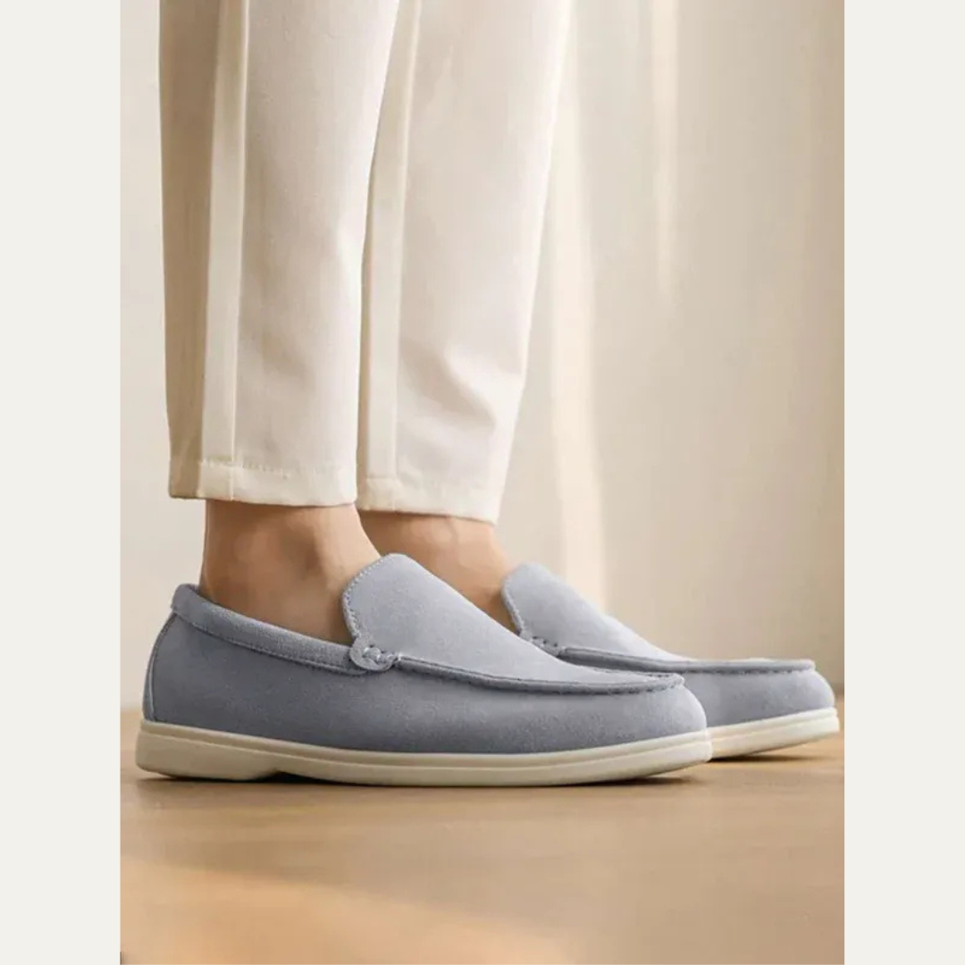 Men's Simple Leather Slip On Loafers Shoes