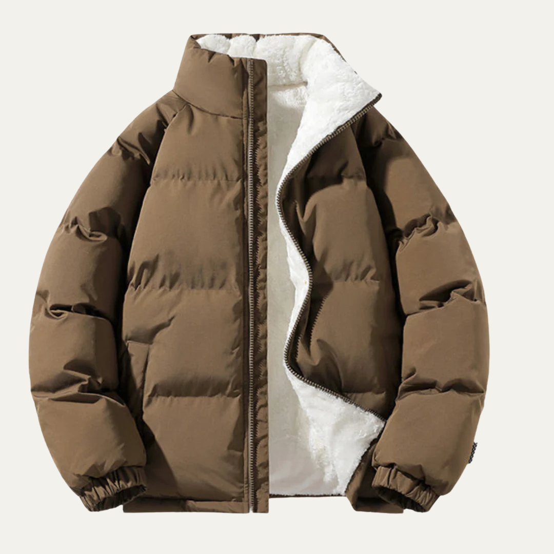 Warm Reversible Fleece Lined Puffer Coat