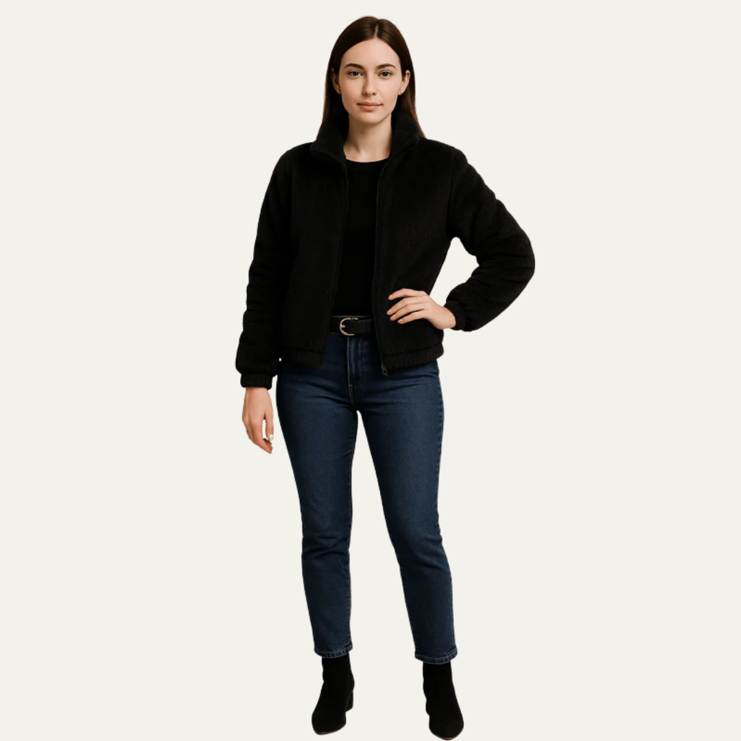 Soft Fuzzy Women's Short Teddy Jacket