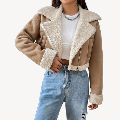 Ladies Synthetic Fur Leather Coat - OutfitLondon