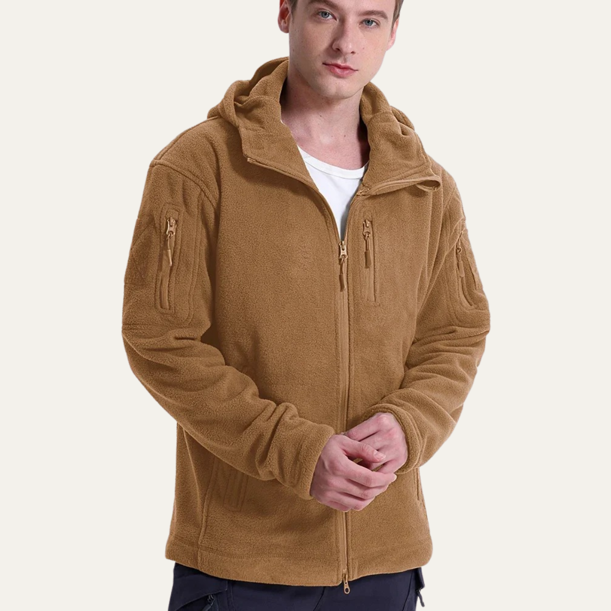 Men's Camo Quarter Zip Fleece Pullover Jacket