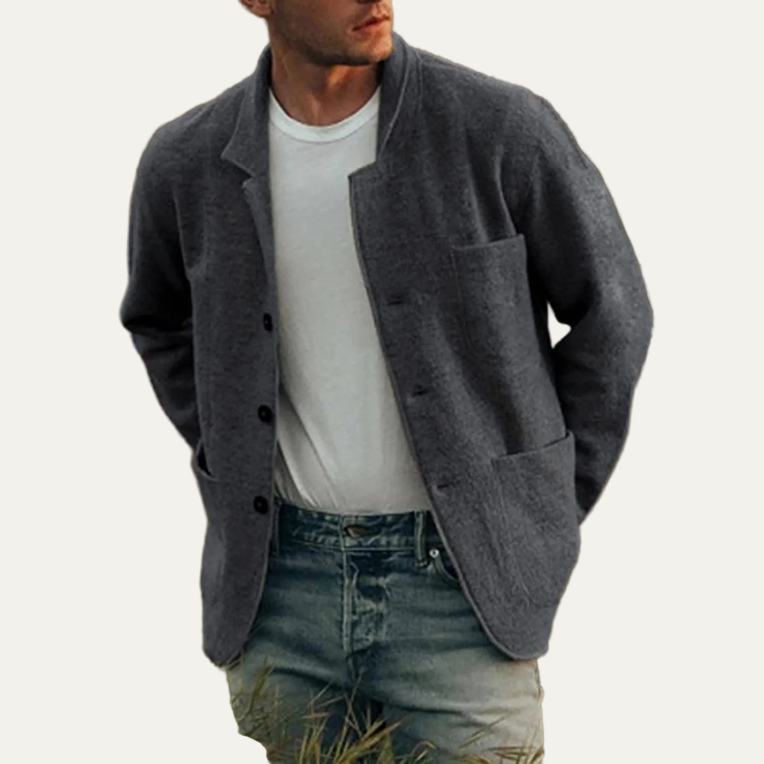 Casual Fit Crew Neck Cardigan Sweater